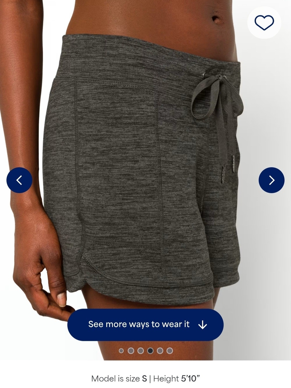 GAIAM Dark Grey Heather Knit Shorts